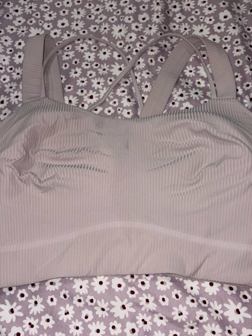 Lululemon Lavender Ribbed Longline Sports Bra
